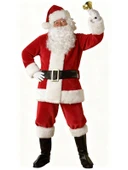Yetişkin Noel Baba Kostümü Lüks Polar thumbnail 3
