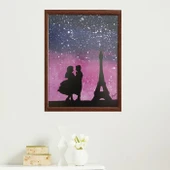 Pariste Gece Çerçeveli Poster Tablo thumbnail 4