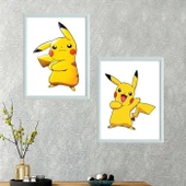 Pikachu İkili Takım Çerçeveli Poster Tablo thumbnail 3