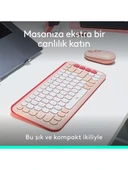 Logitech Pop Icon Combo 920-013077 Pembe Kablosuz Klavye Mouse Seti thumbnail 2