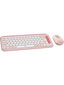 Logitech Pop Icon Combo 920-013077 Pembe Kablosuz Klavye Mouse Seti thumbnail 1