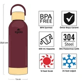 Igloo Hydrate Pro Termos 500ml-BORDO thumbnail 4