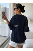 Cherısh Time Effect SIRT ve Ön Baskılı Oversize Tshirt thumbnail 2