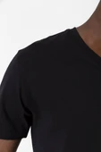 Siyah Basic Erkek V Yaka Tshirt thumbnail 4