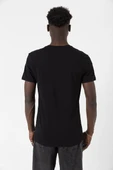 Siyah Basic Erkek V Yaka Tshirt thumbnail 2