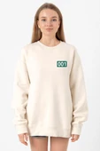 Squid Game Player 001 Ekru Kadın 2ip Sweatshirt thumbnail 1