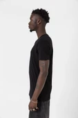 Siyah Basic Erkek V Yaka Tshirt thumbnail 6