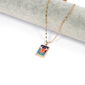 Çelik Kolye Koç Burcu Renkli Tarot Model – K-137 thumbnail 3
