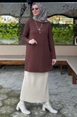 Damla Triko Tunik Kahve thumbnail 3