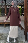 Damla Triko Tunik Kahve thumbnail 8