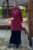 Damla Triko Tunik Bordo thumbnail 7