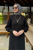 Yağmur Triko Elbise Siyah thumbnail 3