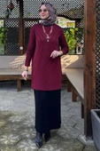Damla Triko Tunik Bordo thumbnail 6