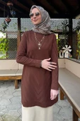 Damla Triko Tunik Kahve thumbnail 5