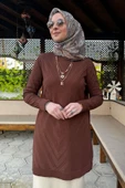 Damla Triko Tunik Kahve thumbnail 6