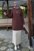 Damla Triko Tunik Kahve thumbnail 1
