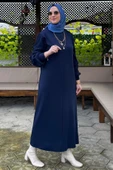 Ecem Triko Elbise Lacivert thumbnail 4