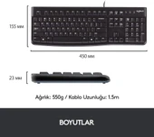 Logitech MK120 SET Q TR SIYAH Klavye 920-002560 thumbnail 5