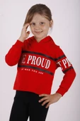 Toontoy Kız Çocuk Regular Fit Kapüşonlu Baskılı Basic Sweatshirt - 2 İplik thumbnail 5