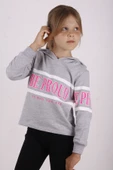 Toontoy Kız Çocuk Regular Fit Kapüşonlu Baskılı Basic Sweatshirt - 2 İplik thumbnail 12