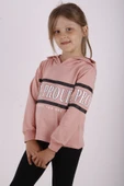 Toontoy Kız Çocuk Regular Fit Kapüşonlu Baskılı Basic Sweatshirt - 2 İplik thumbnail 11