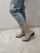 SAGE SÜET FERMUARLI KADIN  KOVBOY BOT thumbnail 3
