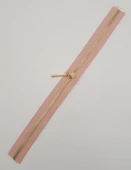 Çanta Aksesuar Başlıklı Fermuar 40 Cm Light Gold Metal Pudra Renk thumbnail 1