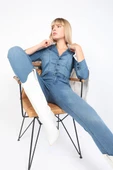 Kadın Mavi Jean Tulum Pantolon thumbnail 2
