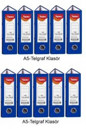 Telgraf Klasör Mavi Geniş A5 Plastik 10 Adet thumbnail 1