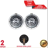 Korna 12V Super Tone Nikel 130mm Set thumbnail 1
