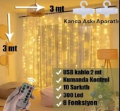 Perde Led 3 Metre Kancalı USB li thumbnail 1