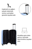 3'lü Valiz Seti Polikarbon 4x2 Teker Mavi 1809 thumbnail 4