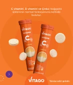 2li- Vitago C Vitamini, D Vitamini, Çinko 20li Efervesan Tablet thumbnail 2