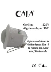 Cata CT - 9242 Zaman Ayarlı Hareket Sensörü thumbnail 2