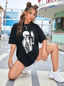 Baskılı T-shirt - Siyah thumbnail 4