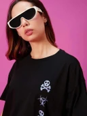 Baskılı Oversize T-shirt - Siyah thumbnail 3