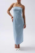 Straplez Denim Elbise thumbnail 4
