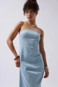 Straplez Denim Elbise thumbnail 1