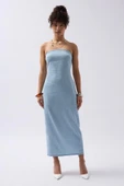 Straplez Denim Elbise thumbnail 2