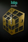 MOOCLOCK Küp Model Duvar Saati Gold thumbnail 4