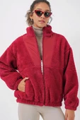 5194 Peluş Mont Ceket - A.Bordo thumbnail 1