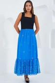 Saks Desenli Şifon Etek 8010 thumbnail 1