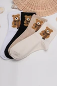 4 Çift Teddy Bear Tüylü Kolej Çorap Seti thumbnail 4