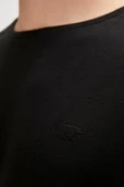 Solid T-Shirt Siyah Basic Erkek Tişört thumbnail 3