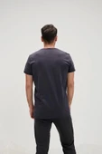 Solid T-Shirt Antrasit Basic Erkek Tişört thumbnail 2