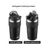 Tkk Çelik Termos Mug 630ML Mat Siyah thumbnail 5