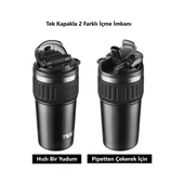 Tkk Çelik Termos Mug 630ML Koyu Gri thumbnail 5
