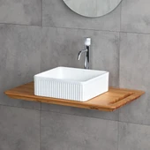 LENA TEZGAHÜSTÜ LAVABO (BEYAZ) E-W1003MB thumbnail 2