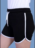 Toontoy Kız Çocuk Beli Lastikli Cepli Biyeli Basic Şort thumbnail 2