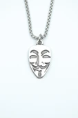V For Vendetta Gümüş Kaplama Örme Zincir Kolye thumbnail 1